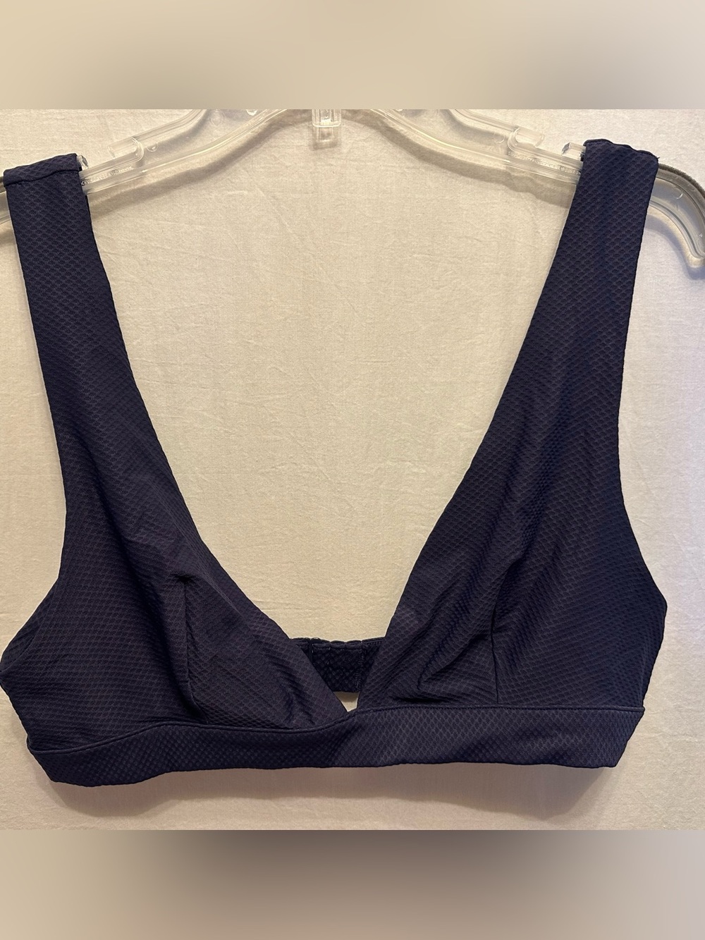 & Other Stories Navy Textured Plunge Bikini Top NWT/NWOT Multiple Sz
